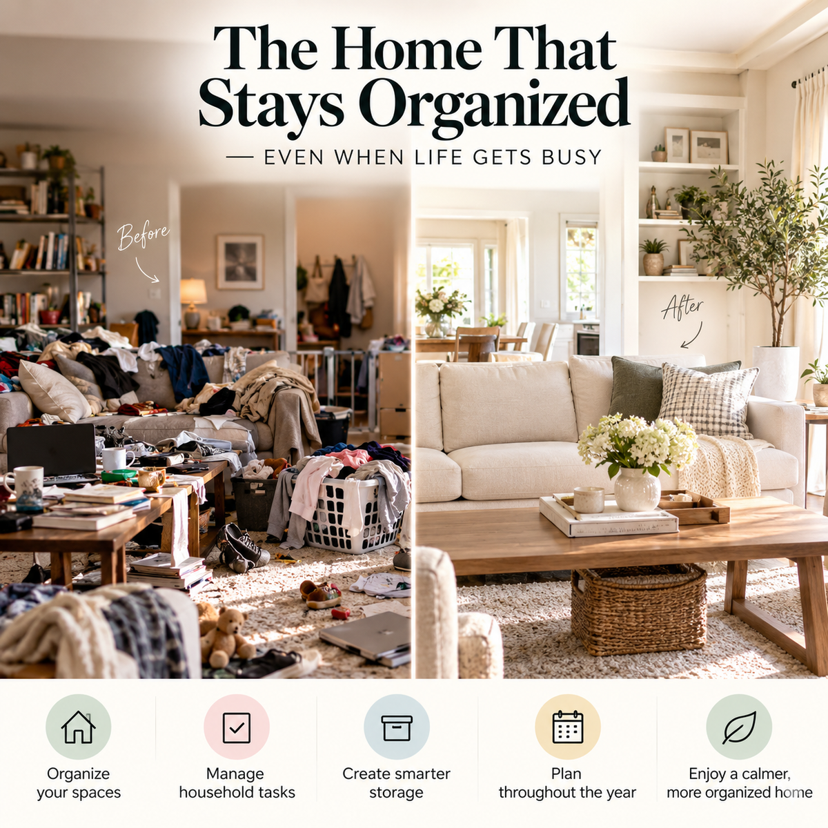 THE HOME THAT STAYS ORGANIZED — EVEN WHEN LIFE GETS BUSY